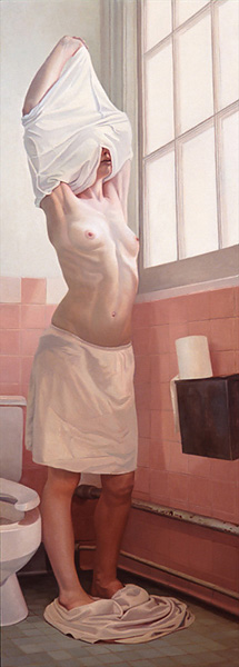 Melanie Vote painting: Release (2003), oil on panel, 24x60 in.