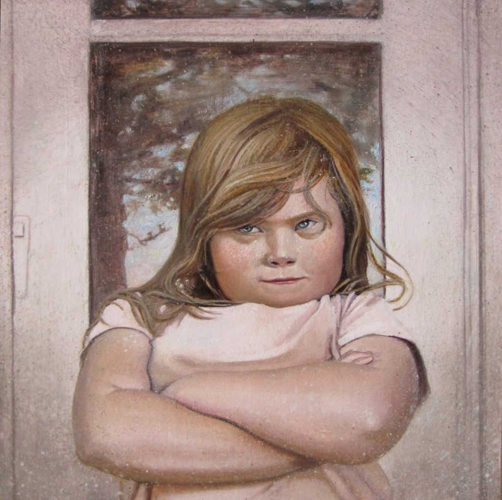 Melanie Vote painting: Cheyenne (2012), oil on panel, 8x8 in.