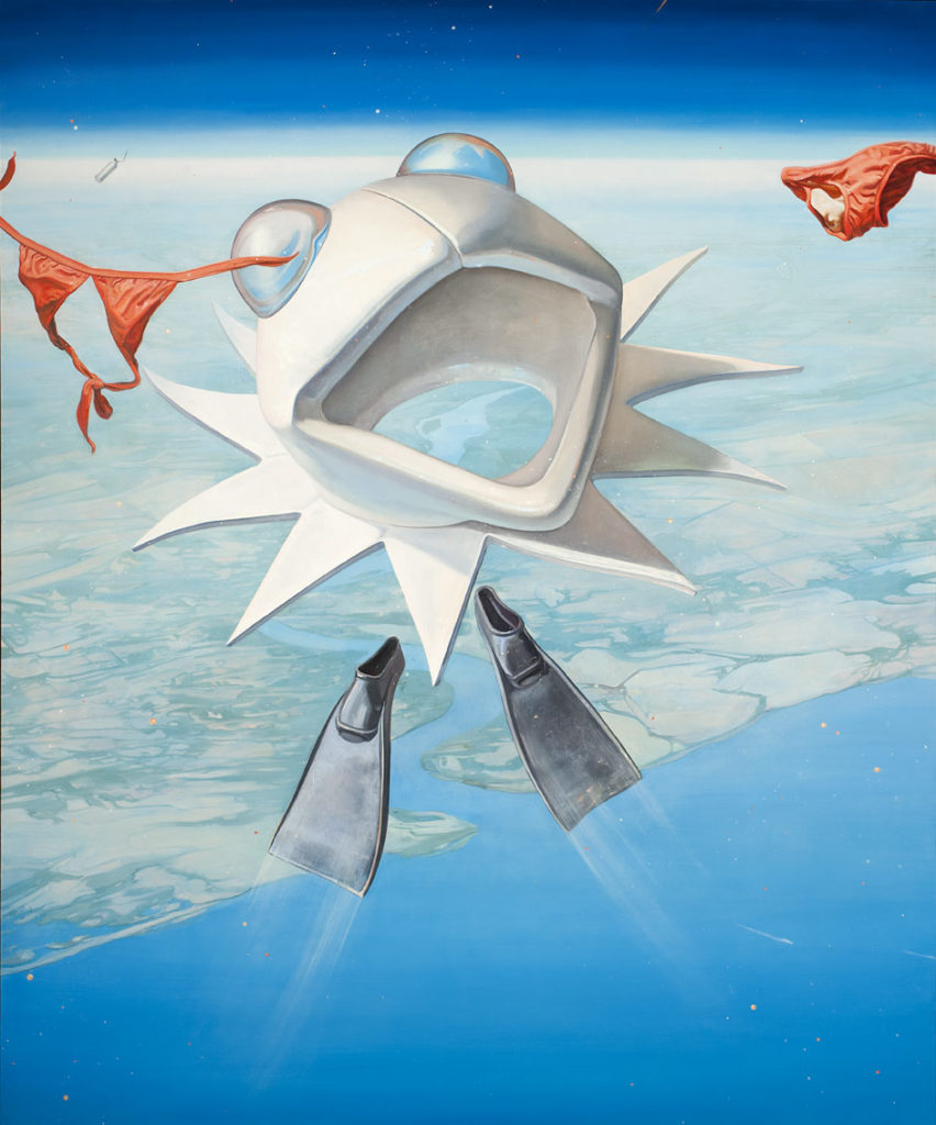 Melanie Vote painting: UP (2012), oil on linen, 72x56in