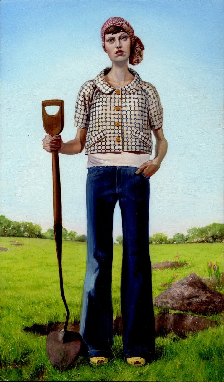 Girl with Spade (2008)oil on panel10 x 17 in.