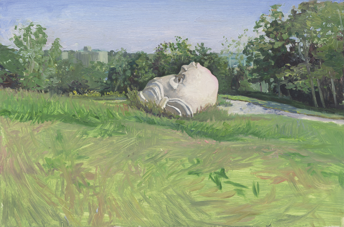 Melanie Vote painting: Head I (2007) oil on panel 8x12 in.