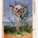 Melanie Vote painting: Dog Head (2011), oil on linen, 8x10 in.