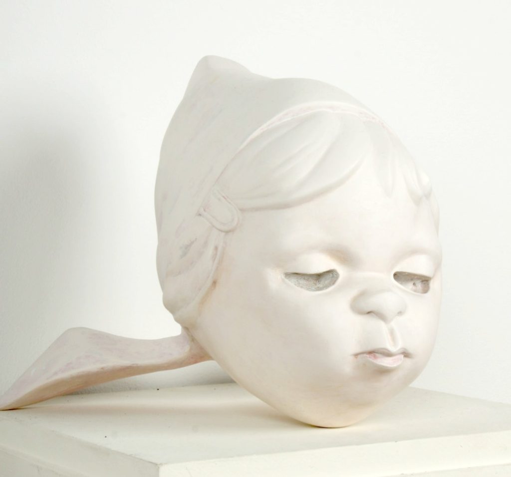 Melanie Vote sculpture: Kissing Doll (2007), plaster, 12x12x12 in.