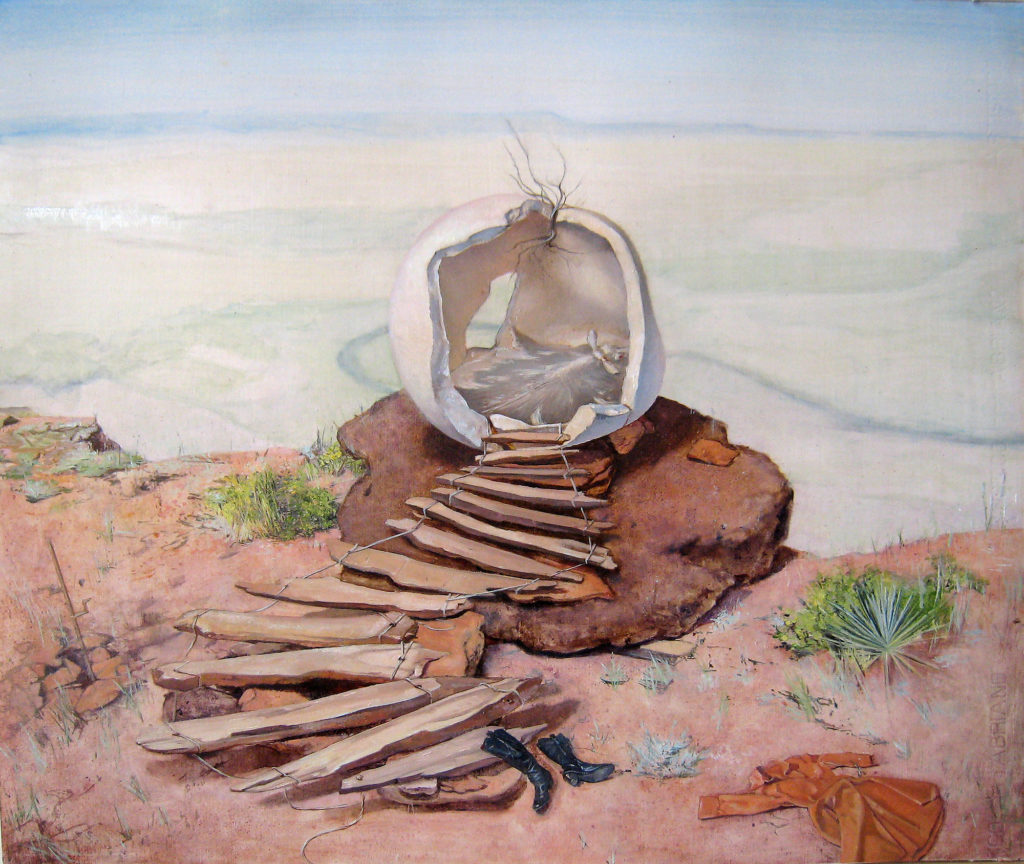 Melanie Vote painting: Head as Home (2010), oil on panel, 20x24 in.