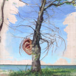Melanie Vote painting: Hearing Tree (2012), oil paper panel, 9.5x13 in.