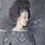 Melanie Vote painting: Becomes Her (2014) oil on paper 8.5x11 in.