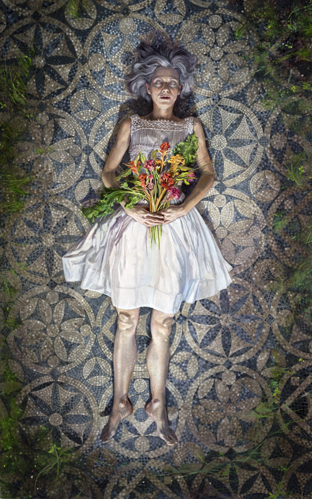 Melanie Vote Place Like Home oil on linen painting part of the show Overgrowth at Hionas Gallery New York City