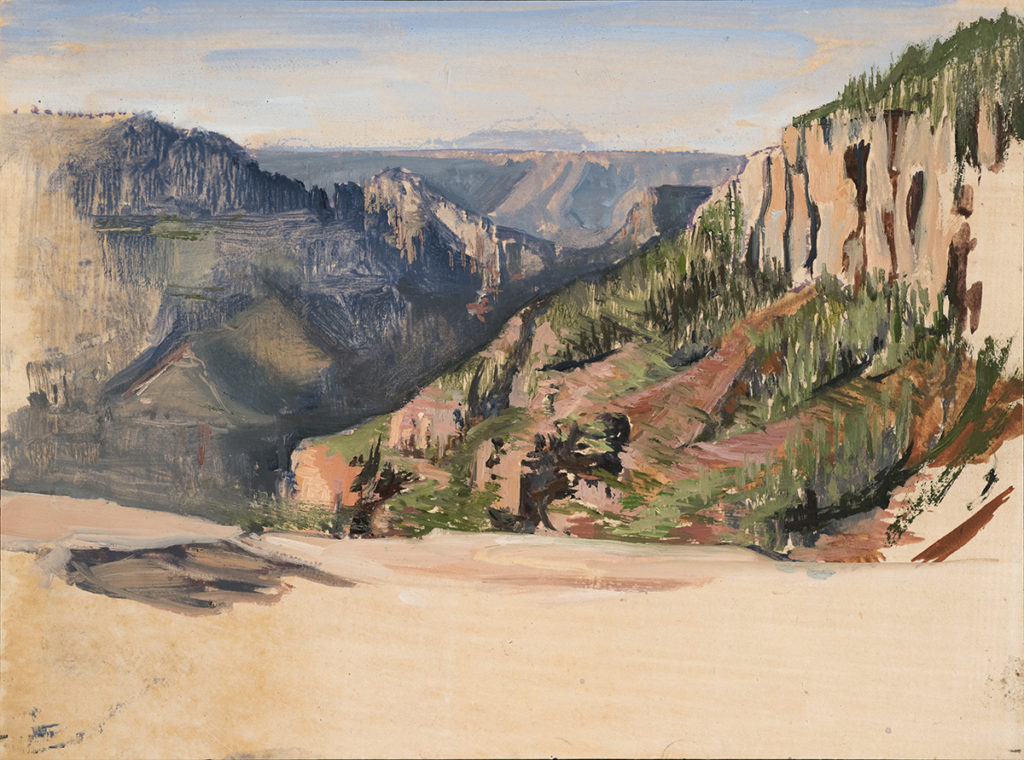 Coconino Overlook(2017)oil on paper 5x7in.