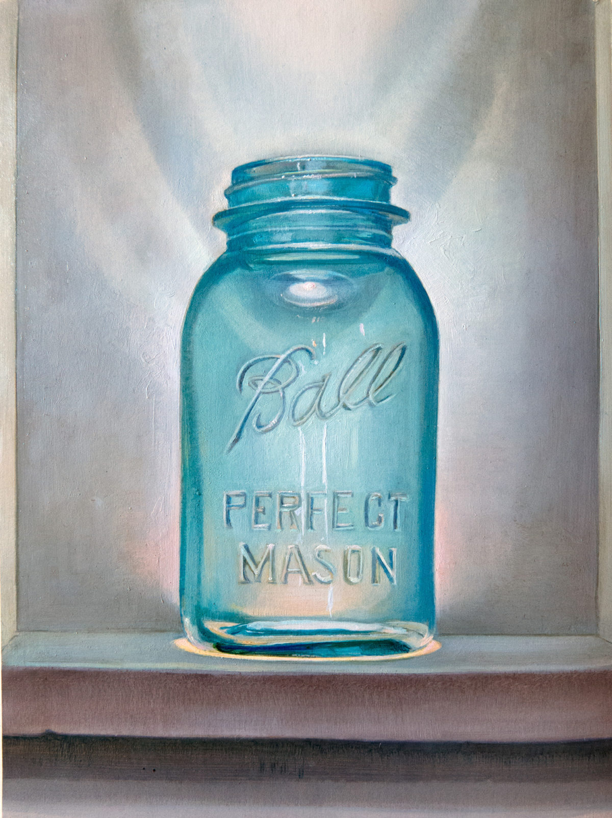 Glass Mason Jar Illuminated